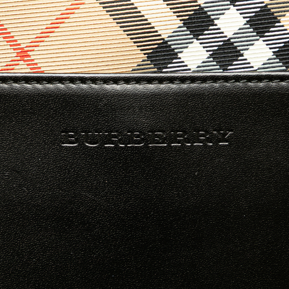 Pre-Loved Burberry Nova Check Trimmed Leather Handbag - Picture 7 of 12